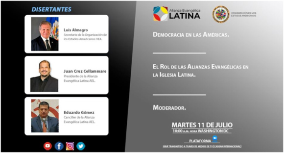 Encuentro con la Organización de Estados Americanos (OEA) y la Alianza Evangélica Latina (AEL) para el mes de Julio